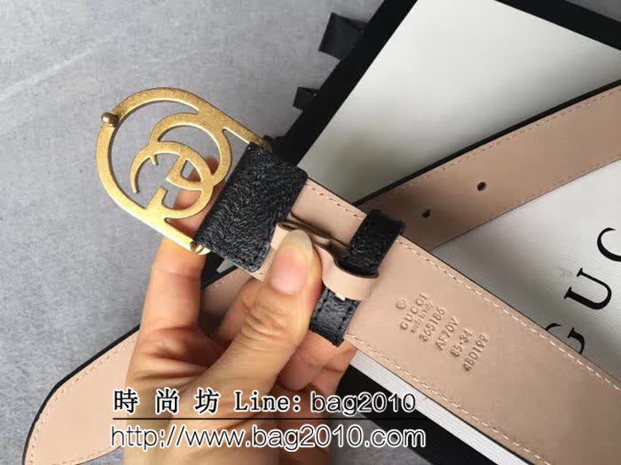 古馳CUCCI G家優質頭層牛皮豬皮紋 配純銅扣男士皮帶 GHG1257